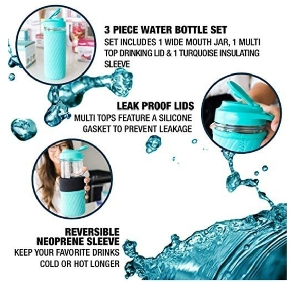 Mason Jar turquoise Hydration Kit NIB - Picture 8 of 9
